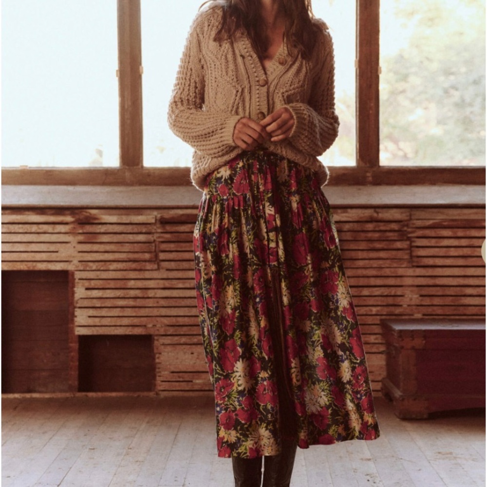 THE GREAT. Highland Skirt in Hidden Garden Floral